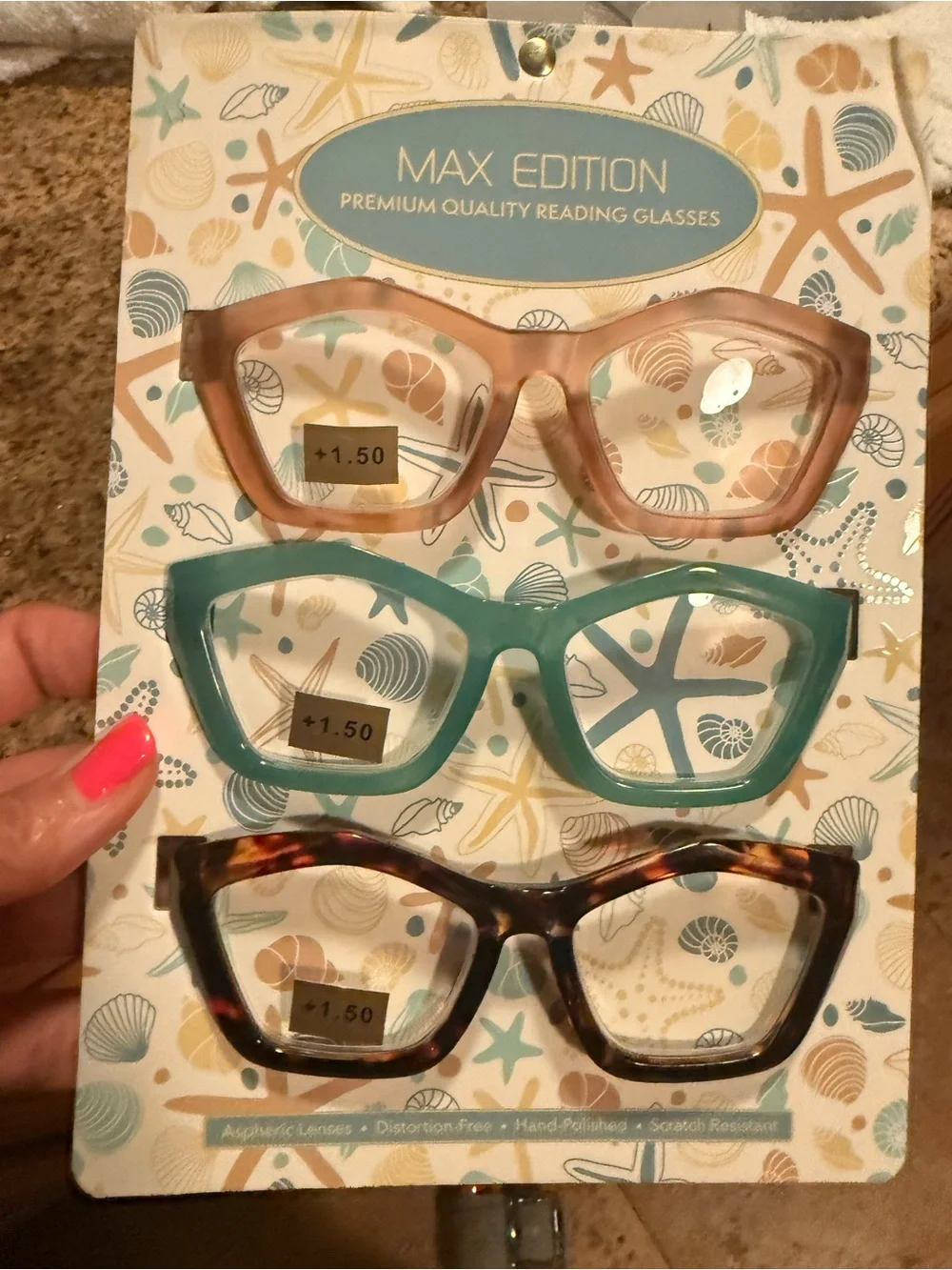 Max Edition Reading Glasses Trio in Blush, Teal & Tortoiseshell reading